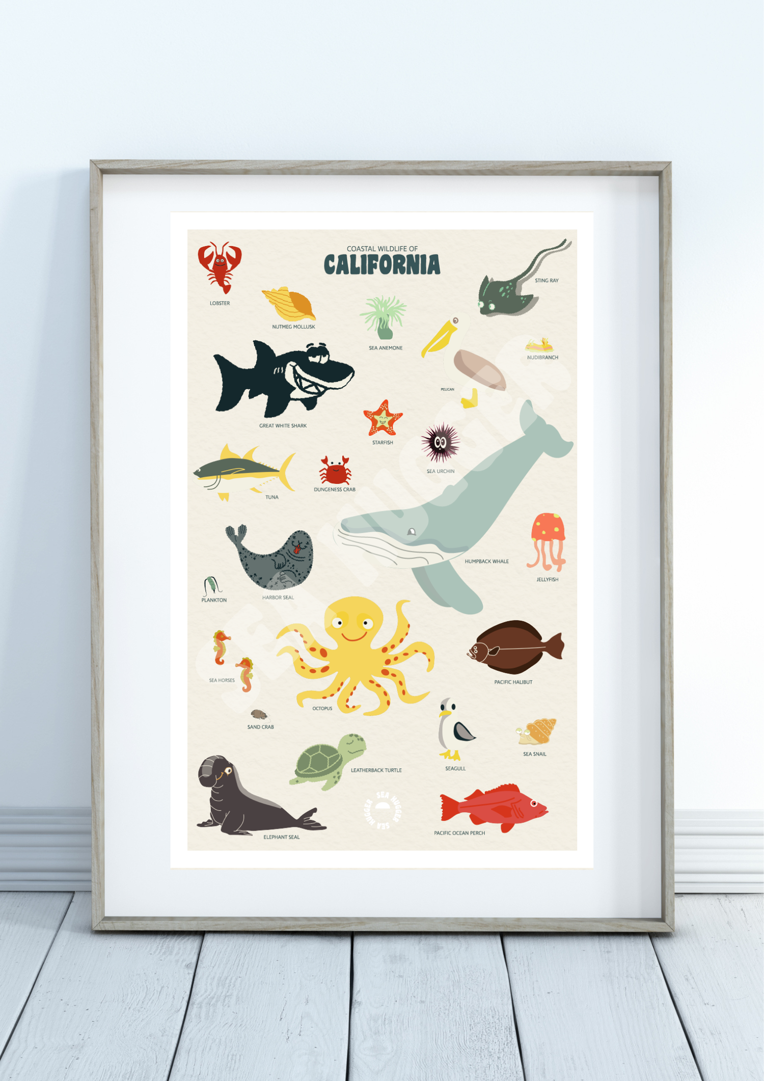 California Coastal Wildlife Poster (PRINTED) — SEA HUGGER